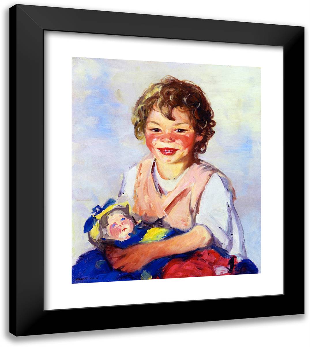 Lily Cow and the Queen  20x23 Black Modern Wood Framed Art Print Poster by Henri, Robert