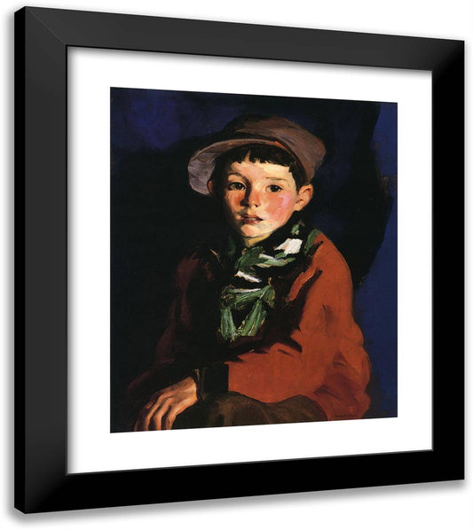 Listening Boy 20x23 Black Modern Wood Framed Art Print Poster by Henri, Robert