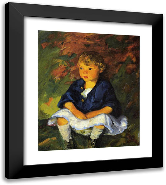 Little Country Girl 20x23 Black Modern Wood Framed Art Print Poster by Henri, Robert