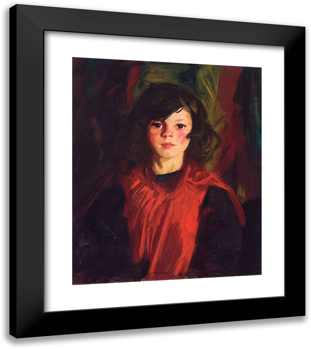 Mary Ann (Mollie) 20x23 Black Modern Wood Framed Art Print Poster by Henri, Robert