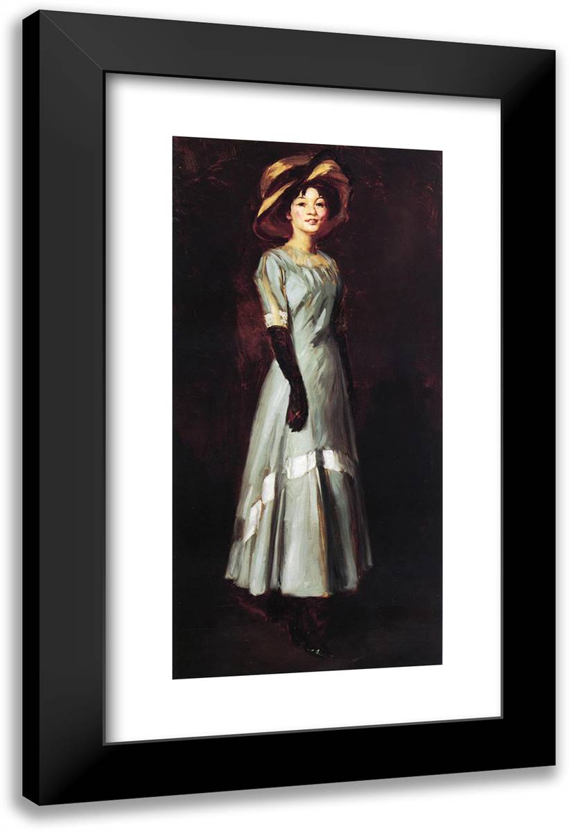 Miss Kaji Waki  16x24 Black Modern Wood Framed Art Print Poster by Henri, Robert