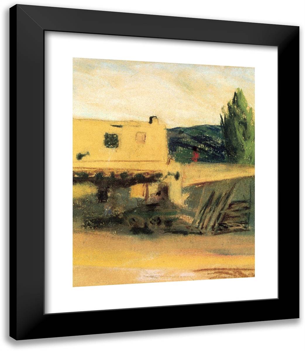 New Mexican Landscape 20x23 Black Modern Wood Framed Art Print Poster by Henri, Robert