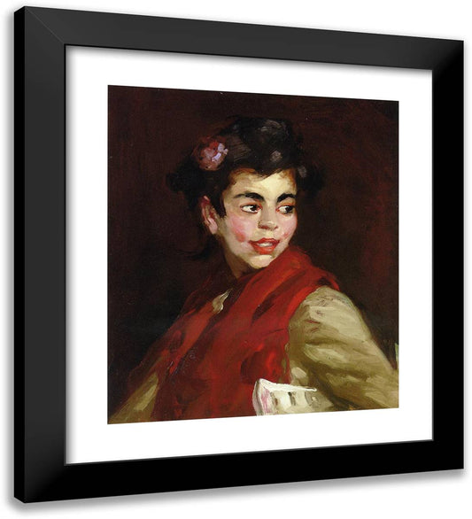 Newsgirl, Madrid, Spain  20x22 Black Modern Wood Framed Art Print Poster by Henri, Robert