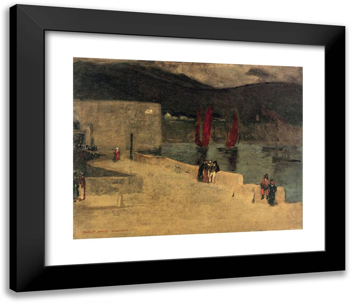 Nocturne 23x20 Black Modern Wood Framed Art Print Poster by Henri, Robert