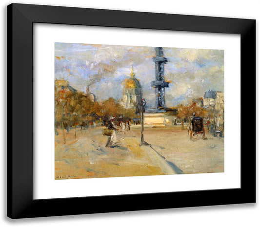 Place in Paris  23x20 Black Modern Wood Framed Art Print Poster by Henri, Robert