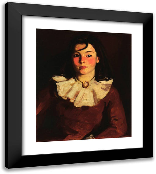 Portrait of Cara in a Red Dress 20x22 Black Modern Wood Framed Art Print Poster by Henri, Robert