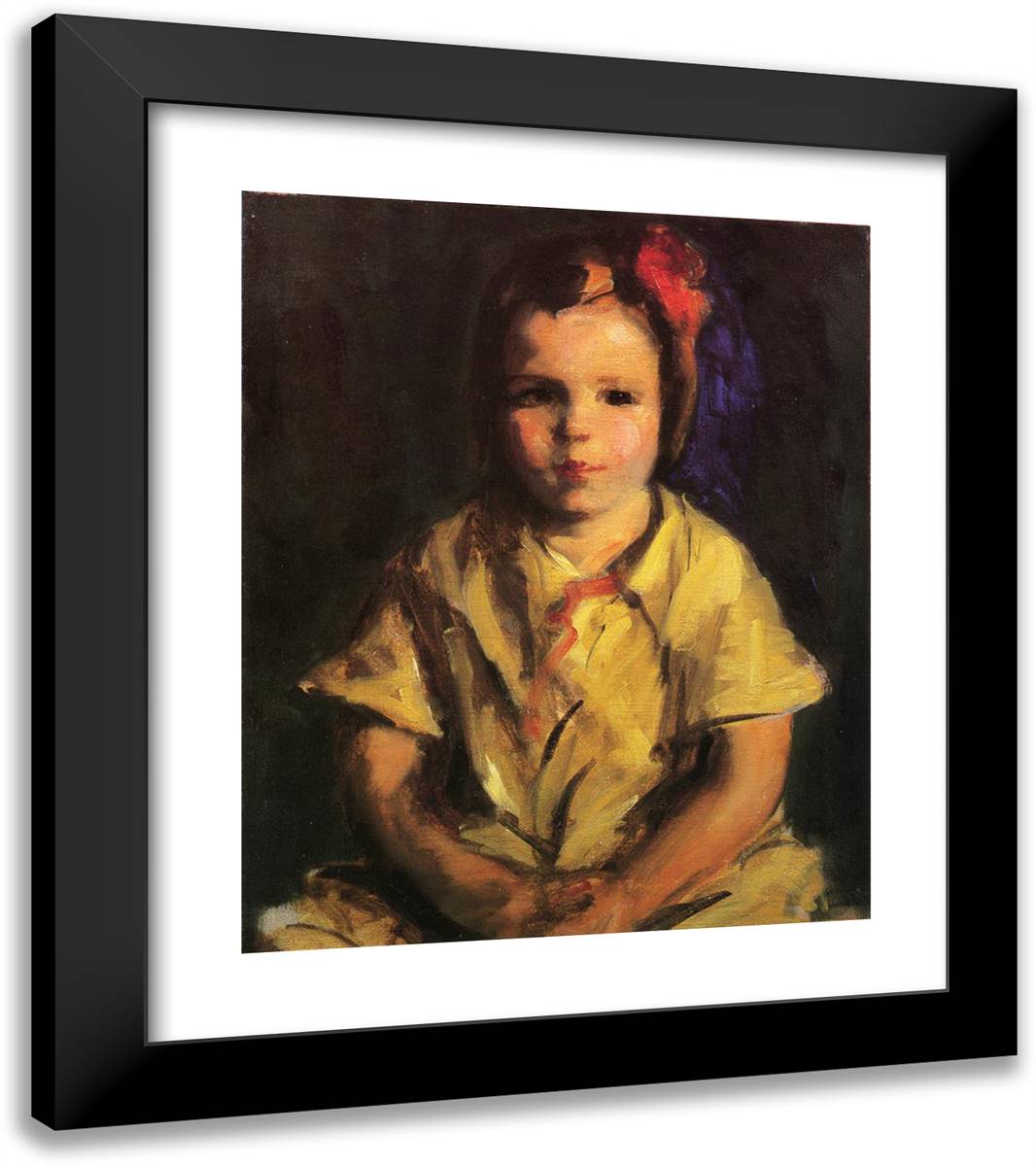 Portrait of Faith 20x23 Black Modern Wood Framed Art Print Poster by Henri, Robert