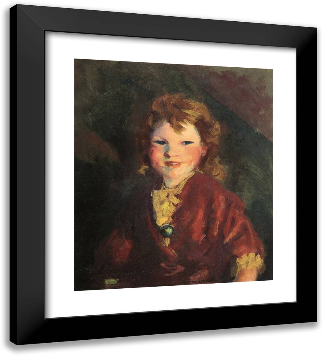 Portrait of Stella  20x22 Black Modern Wood Framed Art Print Poster by Henri, Robert