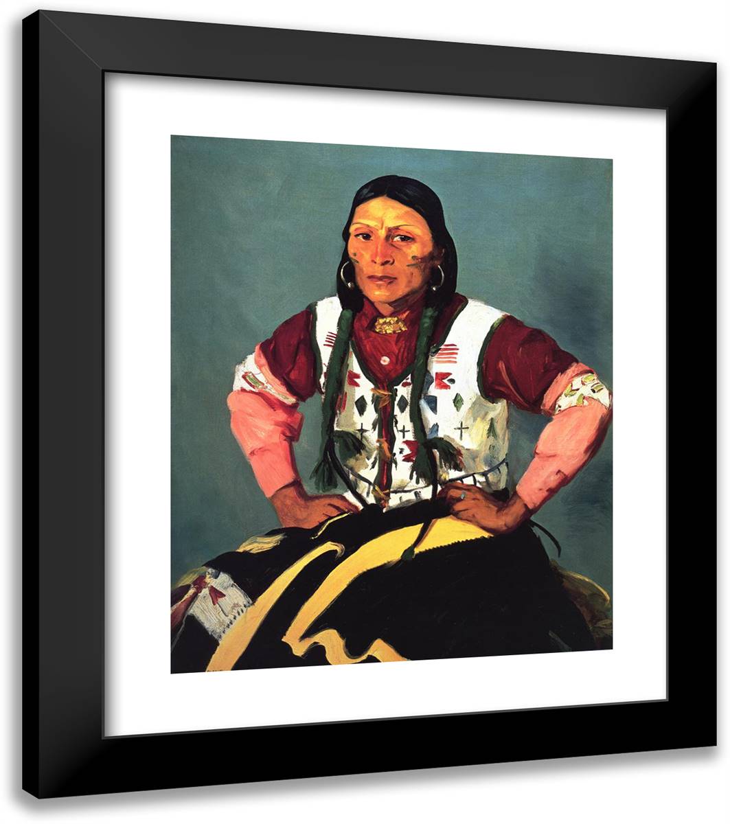 Po-Tse-Water Eagle 20x23 Black Modern Wood Framed Art Print Poster by Henri, Robert