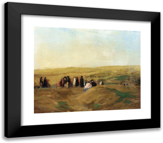 Procession in Spain (Also Known as Spanish Landscape with Figures)  23x20 Black Modern Wood Framed Art Print Poster by Henri, Robert