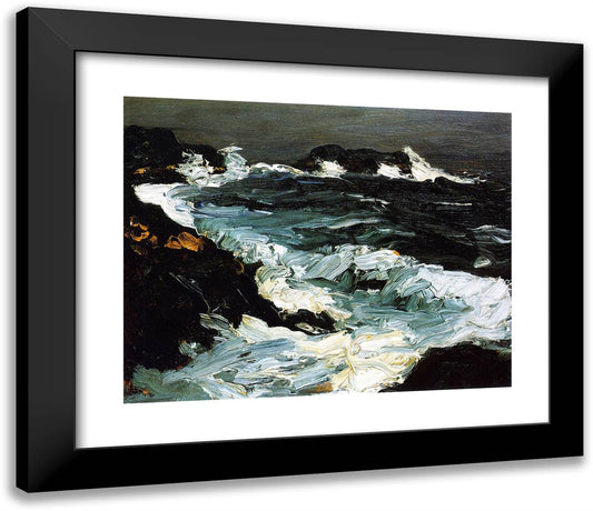 Rough Seas Near Lobster Point  23x20 Black Modern Wood Framed Art Print Poster by Henri, Robert