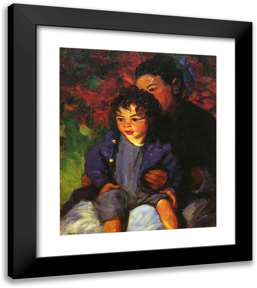 Sammy and His Mother 20x23 Black Modern Wood Framed Art Print Poster by Henri, Robert