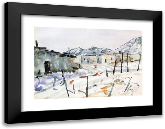 Santa Fe Adobes 24x19 Black Modern Wood Framed Art Print Poster by Henri, Robert