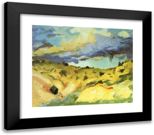 Santa Fe Landscape 23x20 Black Modern Wood Framed Art Print Poster by Henri, Robert