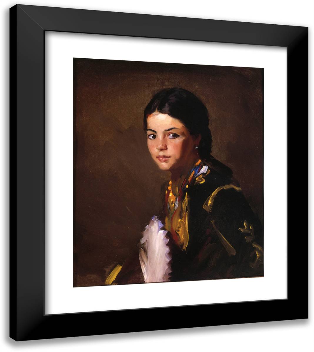 Segovian Girl  20x23 Black Modern Wood Framed Art Print Poster by Henri, Robert