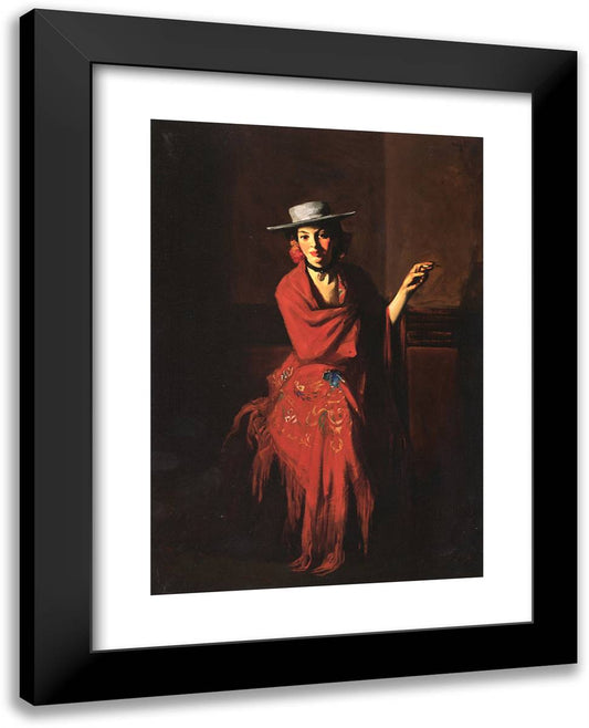 Spanish Dancer - the Cigarette  19x24 Black Modern Wood Framed Art Print Poster by Henri, Robert