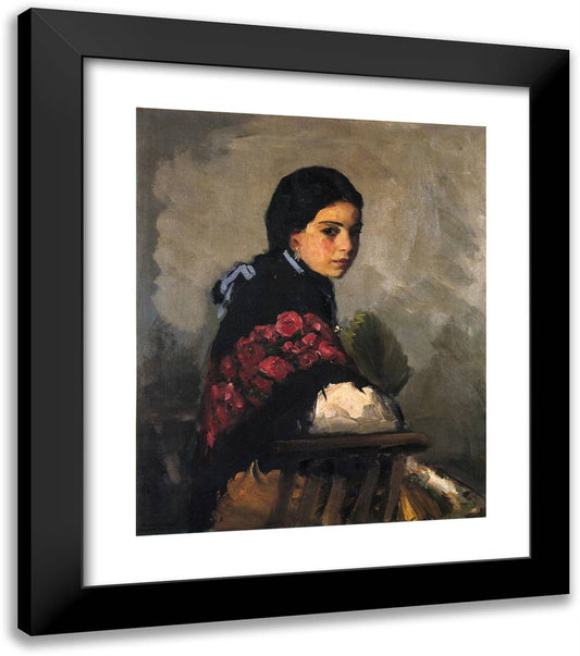Spanish Girl  20x23 Black Modern Wood Framed Art Print Poster by Henri, Robert