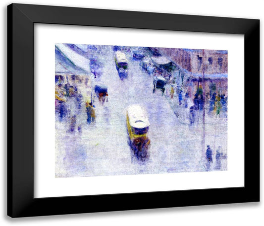 Street Corner  24x20 Black Modern Wood Framed Art Print Poster by Henri, Robert