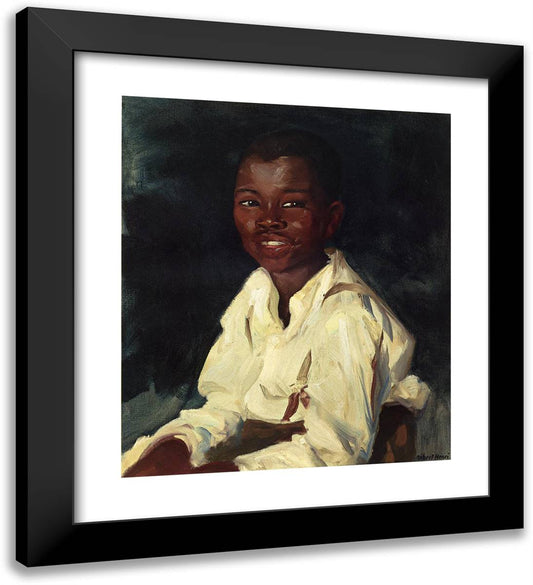 Sylvester-Smiling 20x22 Black Modern Wood Framed Art Print Poster by Henri, Robert