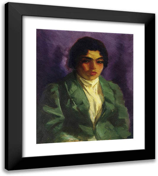 The Green Coat  20x22 Black Modern Wood Framed Art Print Poster by Henri, Robert