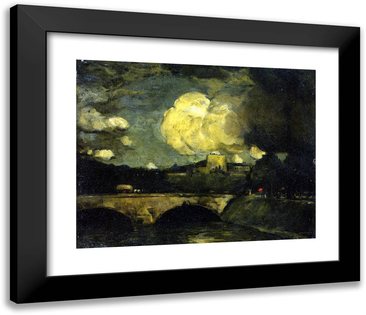 The Rain Clouds (Paris)  23x20 Black Modern Wood Framed Art Print Poster by Henri, Robert