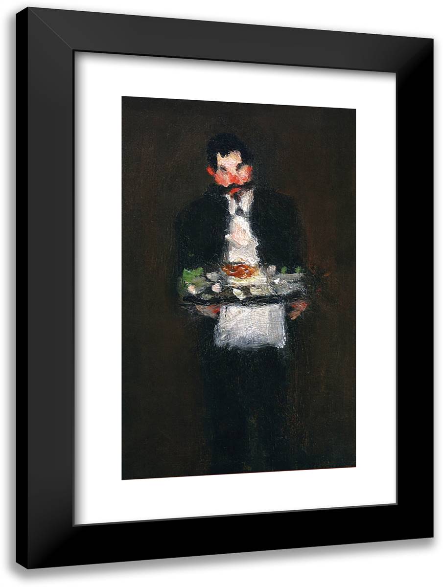 The Waiter 17x24 Black Modern Wood Framed Art Print Poster by Henri, Robert