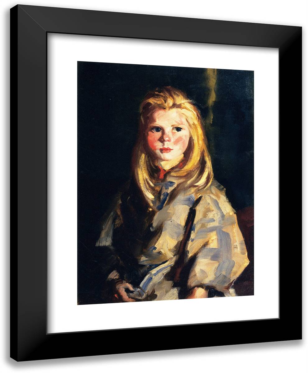 Young Blond Girl, Corrymore Lass (Bridget Lavelle) 19x24 Black Modern Wood Framed Art Print Poster by Henri, Robert