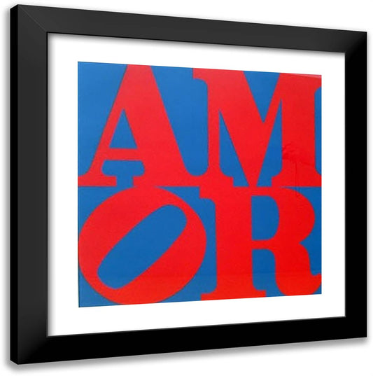 Amor 20x20 Black Modern Wood Framed Art Print Poster by Indiana, Robert