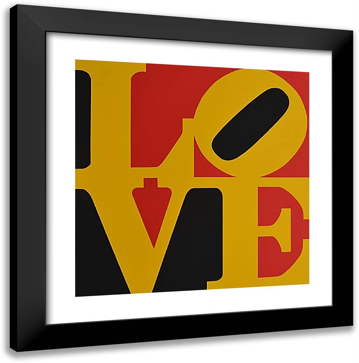 German Love 20x20 Black Modern Wood Framed Art Print Poster by Indiana, Robert