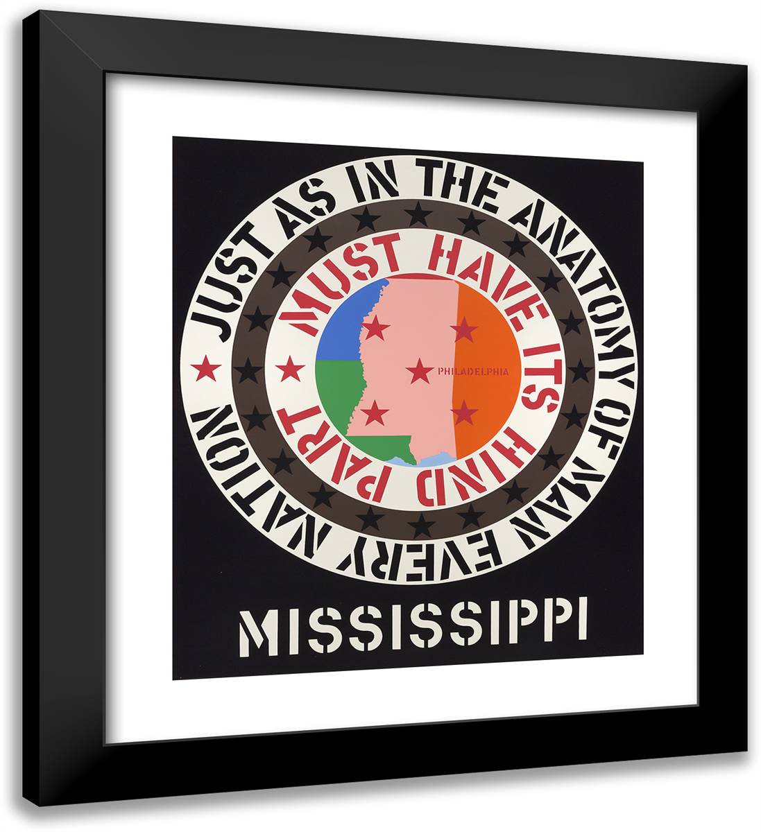 Mississippi, from Decade 20x22 Black Modern Wood Framed Art Print Poster by Indiana, Robert