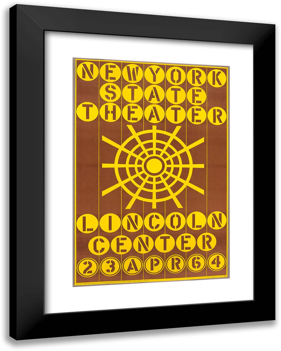 New York State, Lincoln Center 19x24 Black Modern Wood Framed Art Print Poster by Indiana, Robert