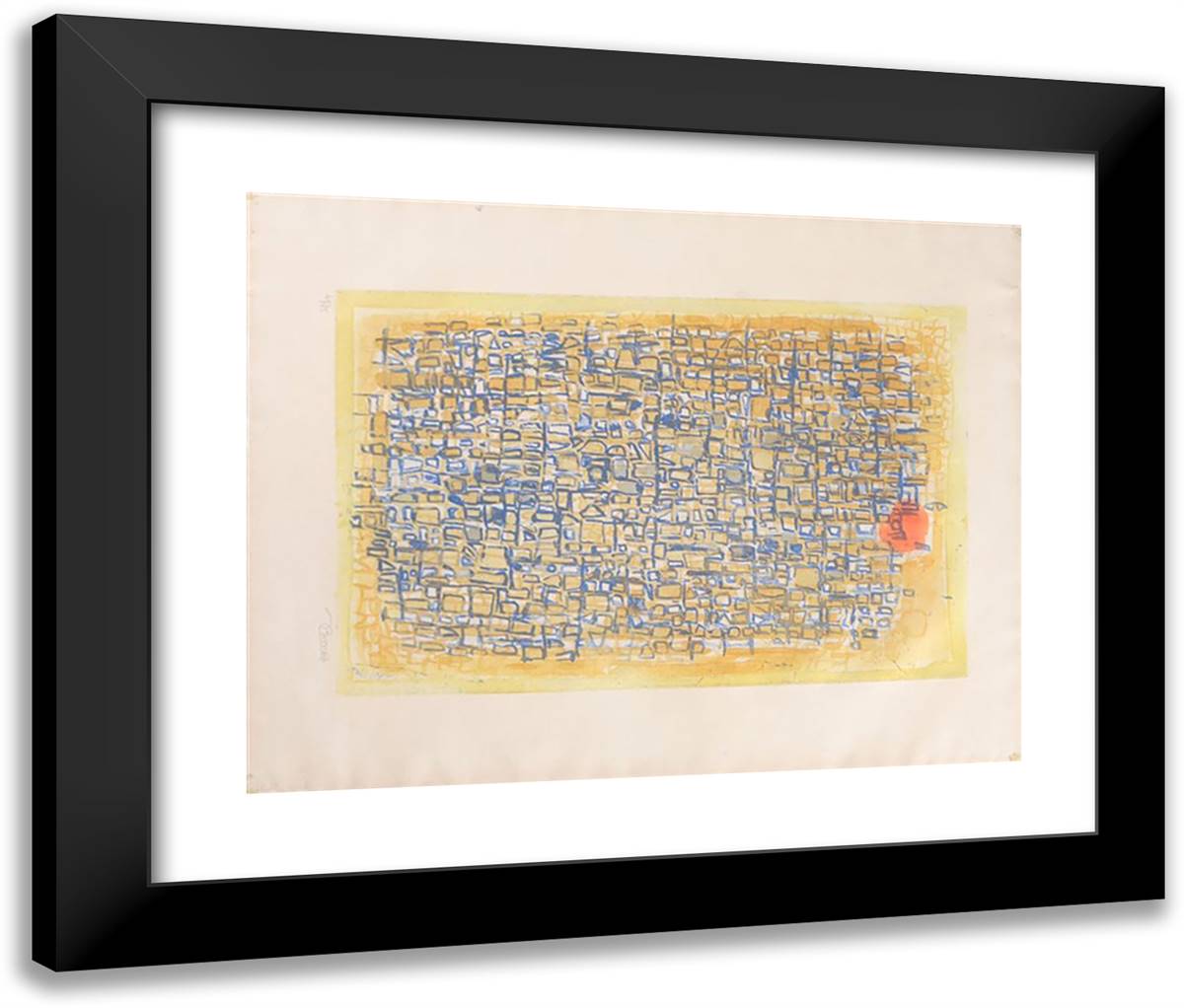 Abstract 24x20 Black Modern Wood Framed Art Print Poster by Bissiere, Roger