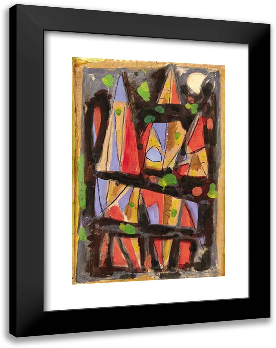 Claire De Lune 18x24 Black Modern Wood Framed Art Print Poster by Bissiere, Roger