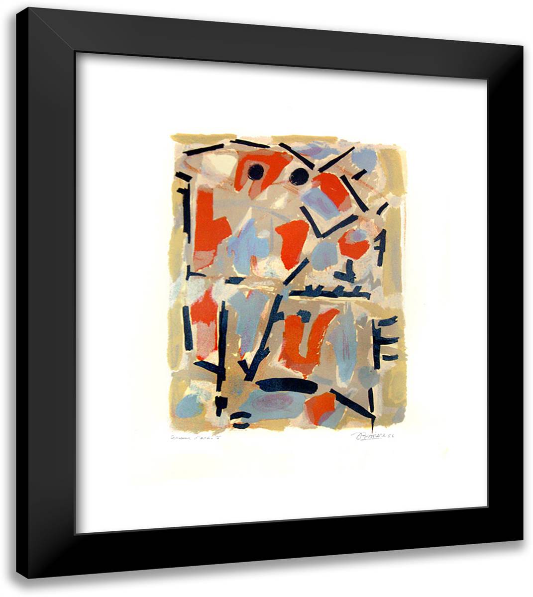 July 20x23 Black Modern Wood Framed Art Print Poster by Bissiere, Roger