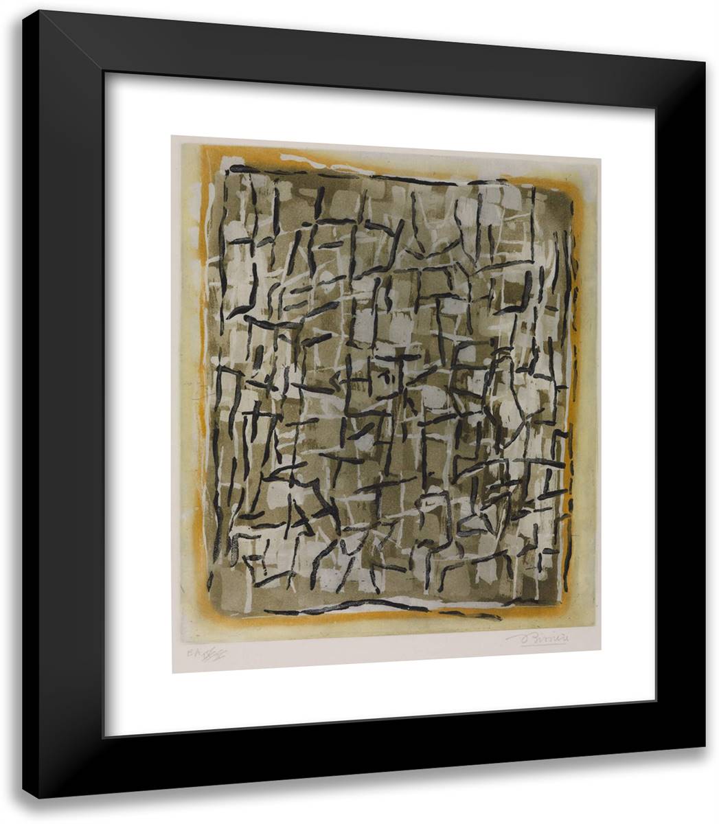 Untitled 20x23 Black Modern Wood Framed Art Print Poster by Bissiere, Roger