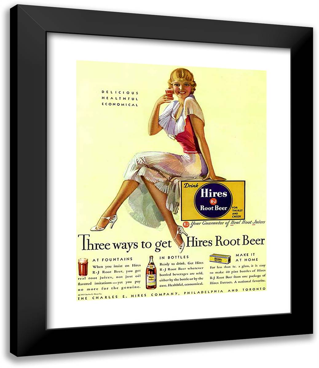Hires Root Beer 20x24 Black Modern Wood Framed Art Print Poster by Armstrong, Rolf