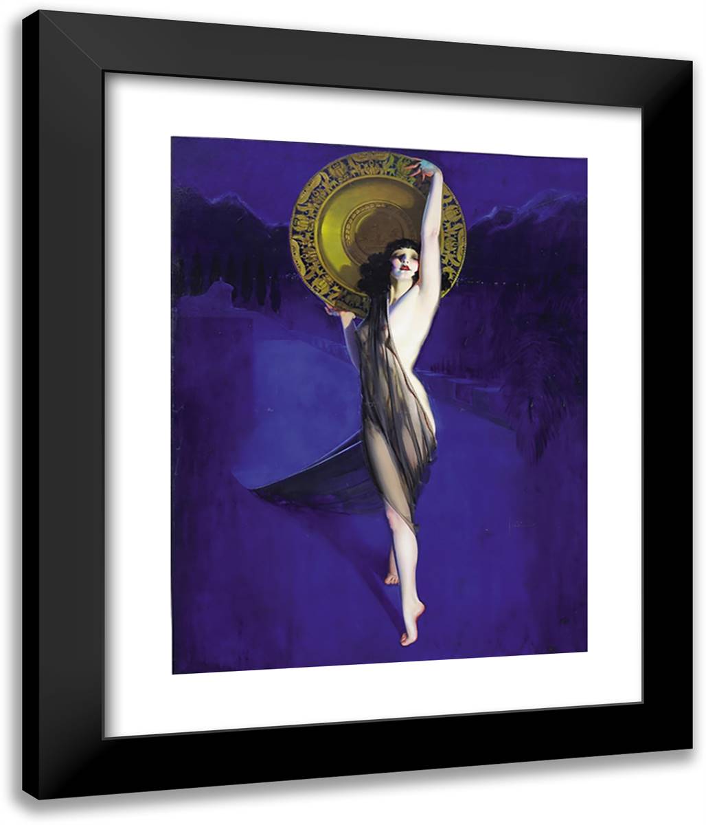 Original Pin up Illustration 20x24 Black Modern Wood Framed Art Print Poster by Armstrong, Rolf