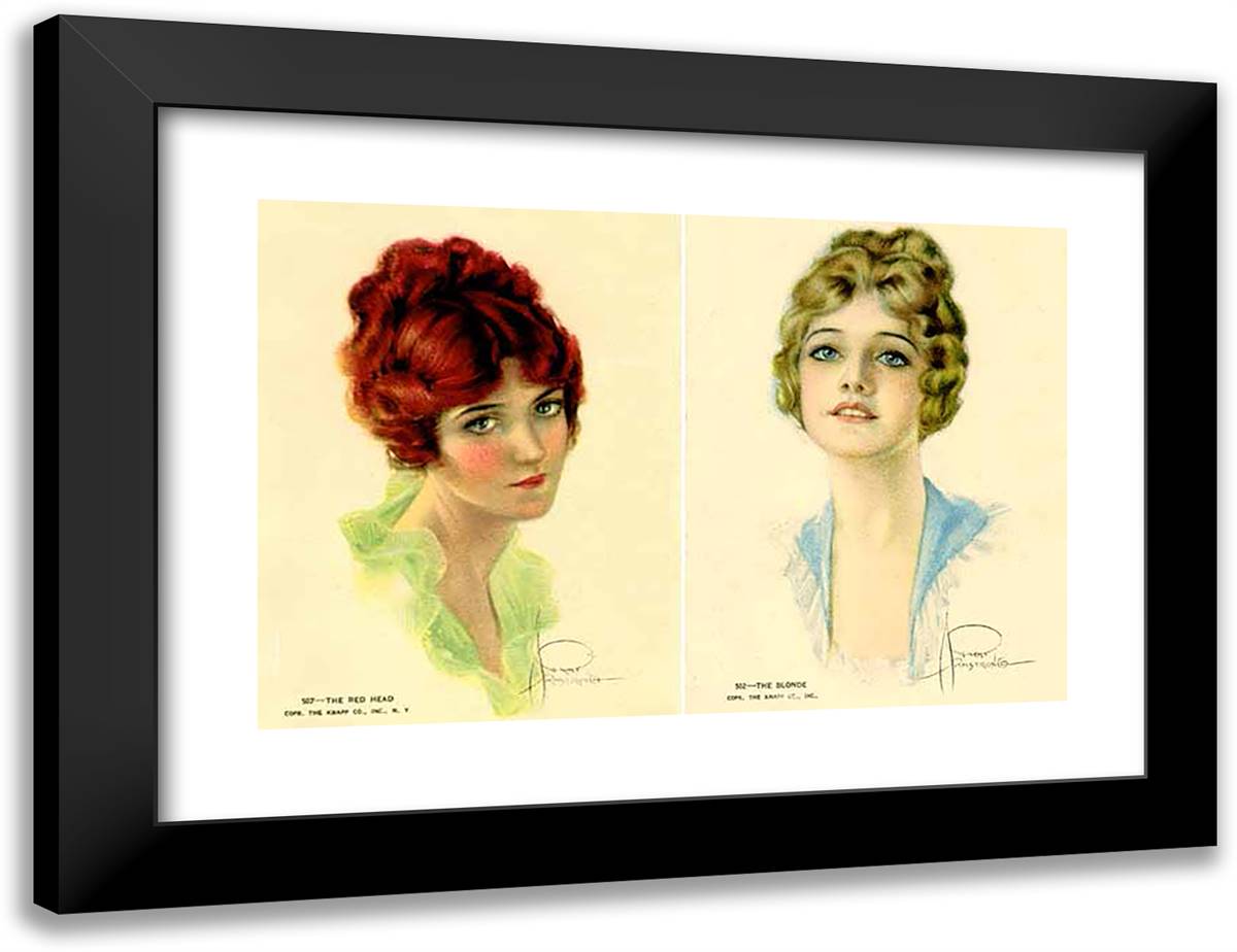 The Red Head and the Blonde 24x18 Black Modern Wood Framed Art Print Poster by Armstrong, Rolf
