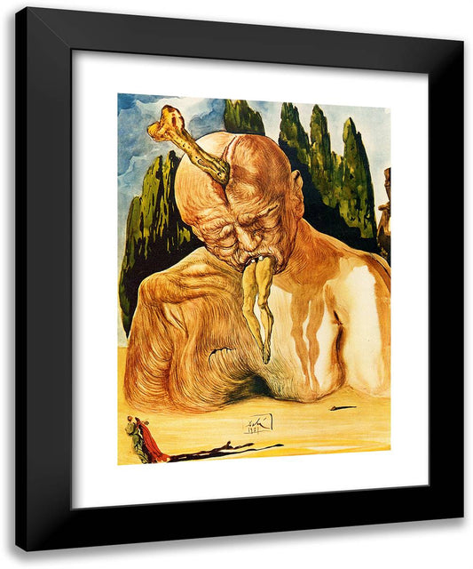 A Logician Devil - Lucifer 19x24 Black Modern Wood Framed Art Print Poster by Dali, Salvador