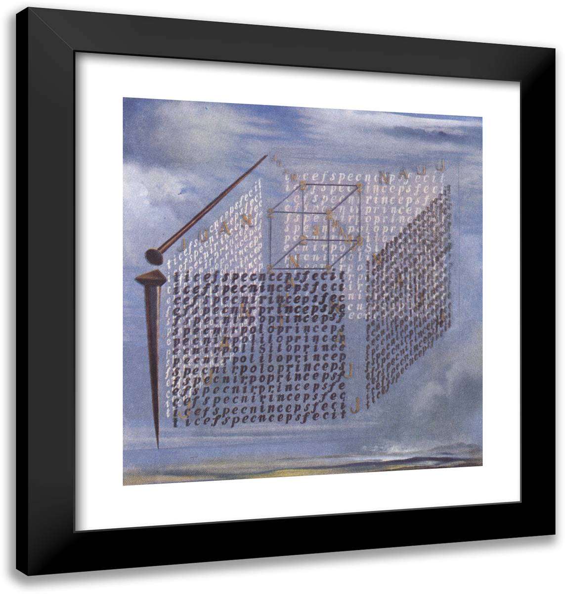 A Propos of the 'treatise on Cubic Form' by Juan De Herrera 20x21 Black Modern Wood Framed Art Print Poster by Dali, Salvador