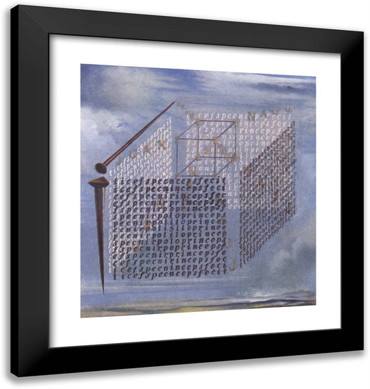 A Propos of the 'treatise on Cubic Form' by Juan De Herrera 20x21 Black Modern Wood Framed Art Print Poster by Dali, Salvador