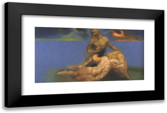 A Soft Watch Put in the Appropriate Place to Cause a Young Ephebe to Die and Be Resuscitated by Excess of Satisfaction (Unfinished) 24x16 Black Modern Wood Framed Art Print Poster by Dali, Salvador