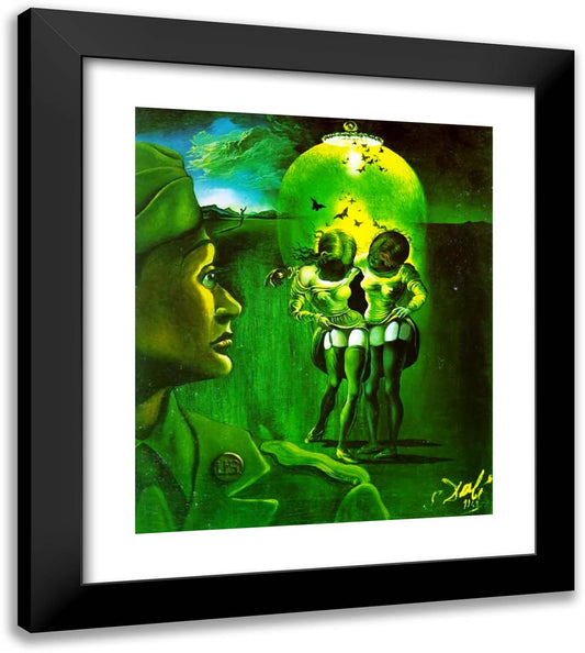 Ad for the Campaign Against Venereal Disease 20x23 Black Modern Wood Framed Art Print Poster by Dali, Salvador