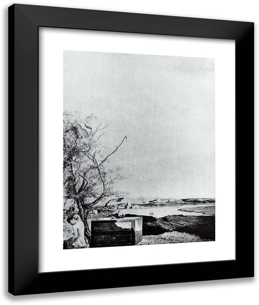 Aerodynamic Chair 20x24 Black Modern Wood Framed Art Print Poster by Dali, Salvador