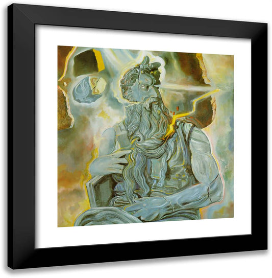 After Michelangelo's 'Moses', on the Tomb of Julius II in Rome 20x20 Black Modern Wood Framed Art Print Poster by Dali, Salvador