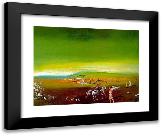 Ampurdanese Landscape, 24x20 Black Modern Wood Framed Art Print Poster by Dali, Salvador