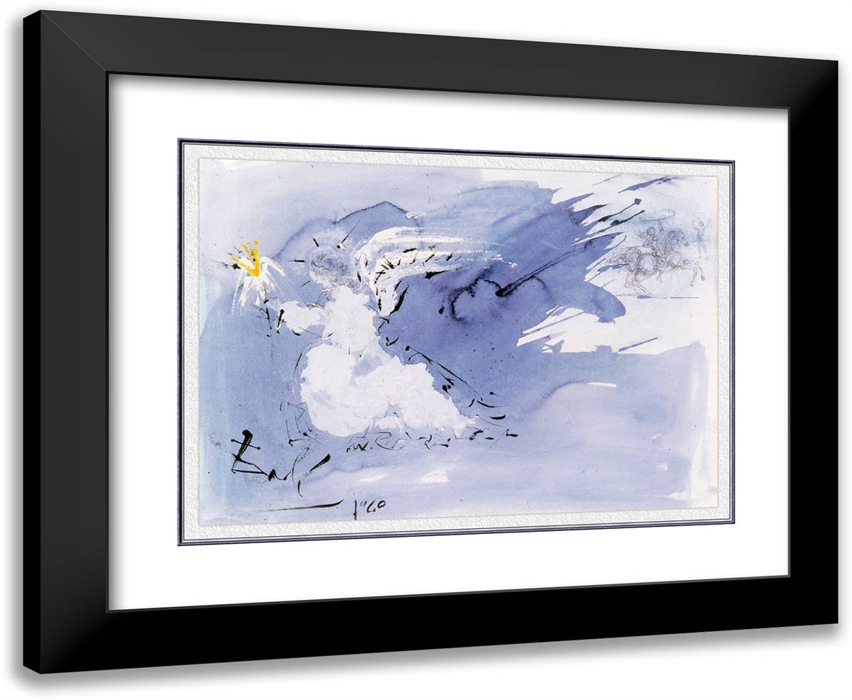 Angel of Light 24x20 Black Modern Wood Framed Art Print Poster by Dali, Salvador