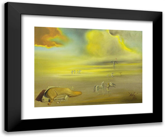 Angelic Landscape 24x20 Black Modern Wood Framed Art Print Poster by Dali, Salvador