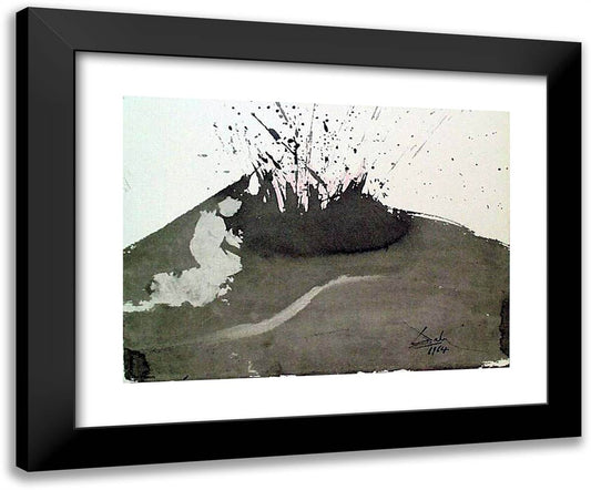 Angelus Excussit Flammamignis (Daniel 323) 24x20 Black Modern Wood Framed Art Print Poster by Dali, Salvador