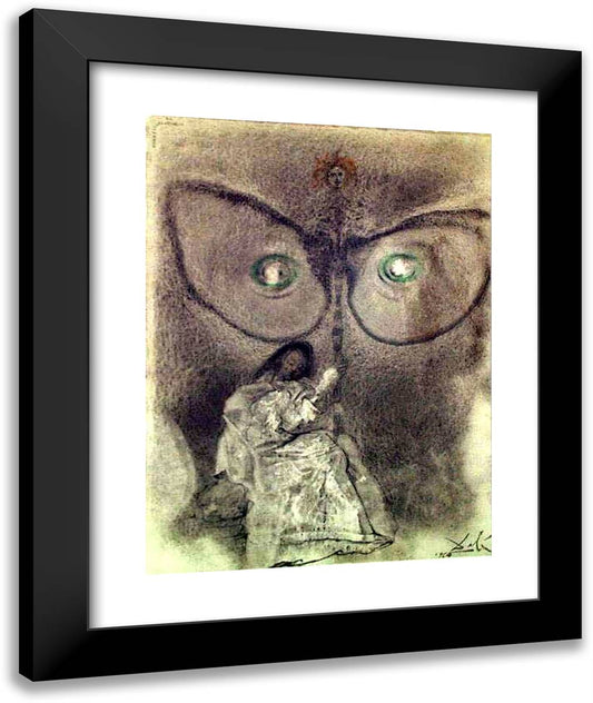 Antequam Exhires De Vulva Sactificavite (Jeremiah 15) 20x24 Black Modern Wood Framed Art Print Poster by Dali, Salvador